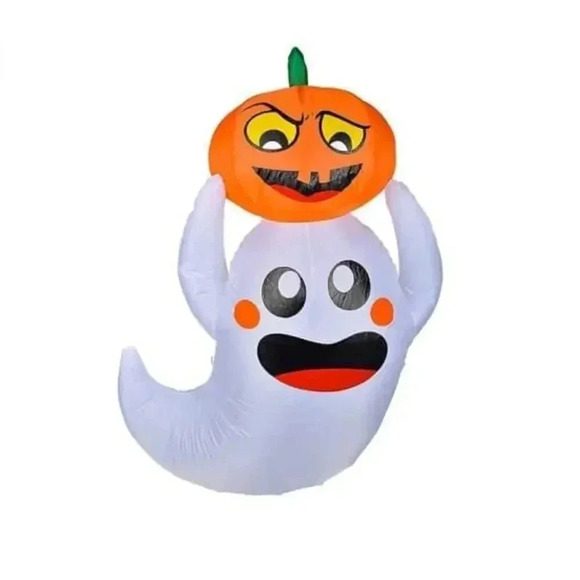 4ft‎ Halloween Inflatable Ghost with Pumpkin Blow Up Yard Decoration - Picture 1 of 4